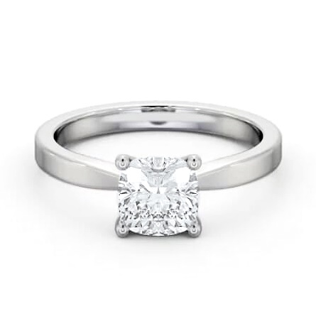 Cushion Diamond Classic 4 Prong Engagement Ring Palladium Solitaire ENCU21_WG_THUMB2 