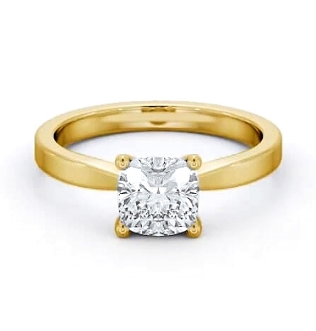 Cushion Diamond Classic 4 Prong Ring 18K Yellow Gold Solitaire ENCU21_YG_THUMB2 