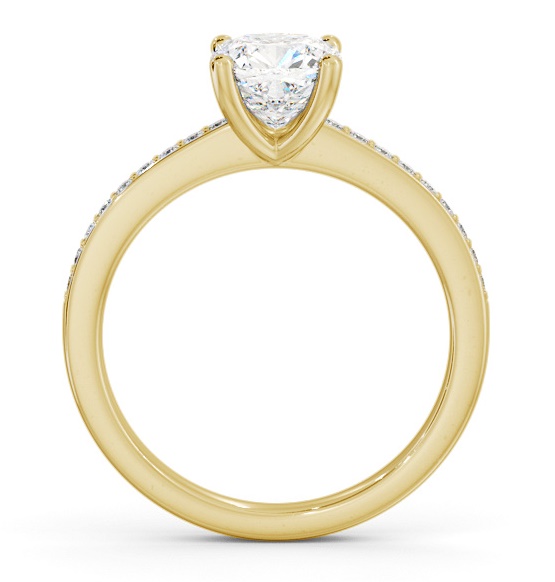 Cushion Diamond 4 Prong Engagement Ring 18K Yellow Gold Solitaire ENCU21S_YG_THUMB1 