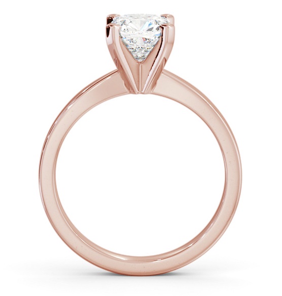 Cushion Diamond Square Prongs Engagement Ring 9K Rose Gold Solitaire ENCU22_RG_THUMB1