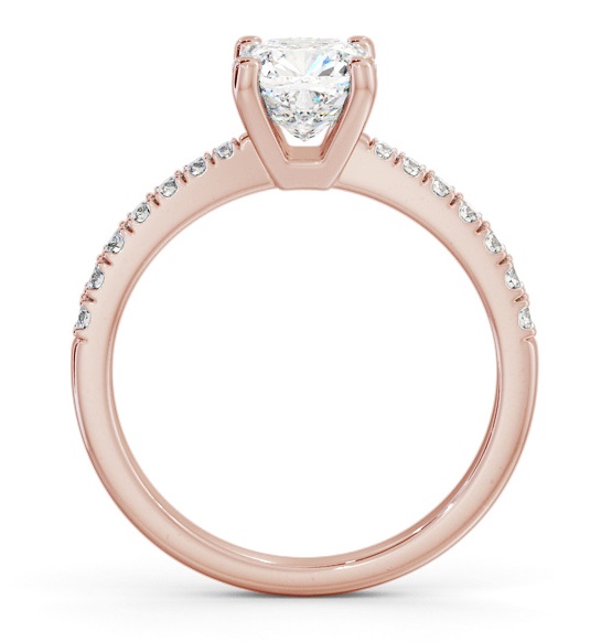 Cushion Diamond 4 Prong Engagement Ring 9K Rose Gold Solitaire ENCU22S_RG_THUMB1 