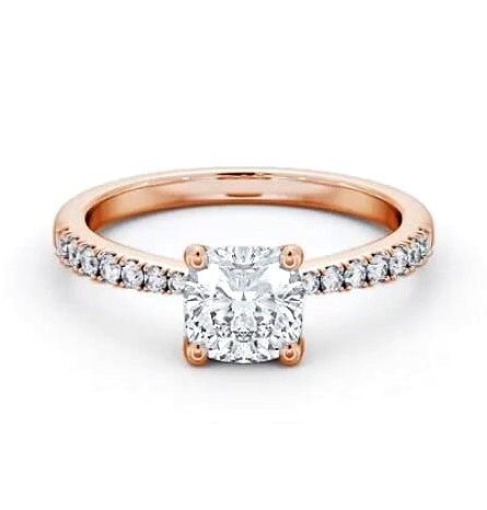 Cushion Diamond 4 Prong Engagement Ring 9K Rose Gold Solitaire ENCU22S_RG_THUMB1