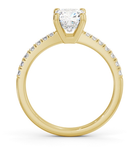 Cushion Diamond 4 Prong Engagement Ring 18K Yellow Gold Solitaire ENCU22S_YG_THUMB1 