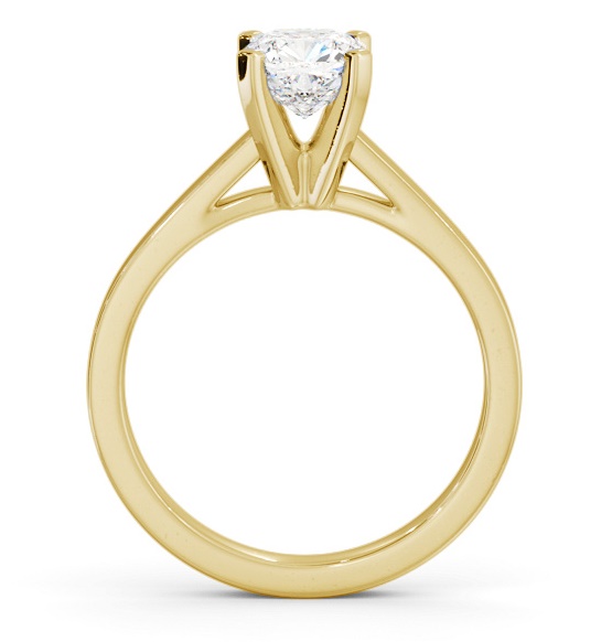 Cushion Diamond High Setting Engagement Ring 18K Yellow Gold Solitaire ENCU23_YG_THUMB1 