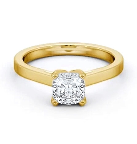 Cushion Diamond High Setting Engagement Ring 18K Yellow Gold Solitaire ENCU23_YG_THUMB1
