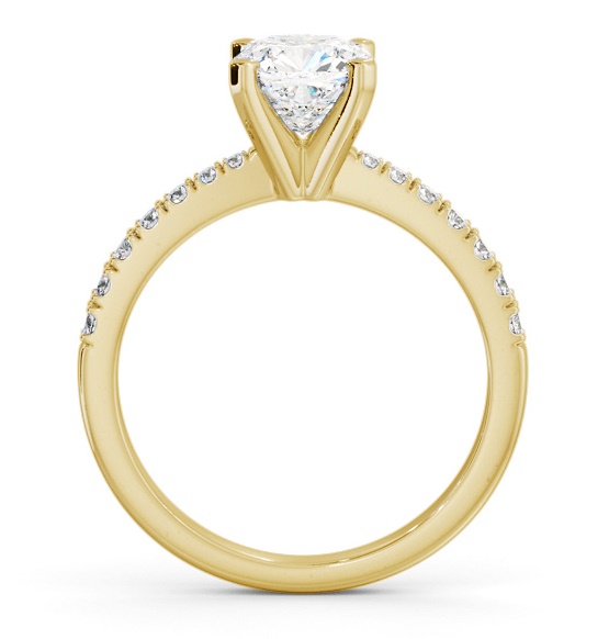Cushion Diamond 4 Prong Engagement Ring 9K Yellow Gold Solitaire ENCU23S_YG_THUMB1 