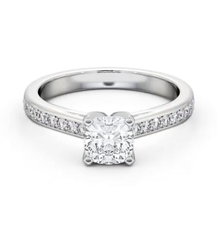 Cushion Diamond 4 Prong Engagement Ring Palladium Solitaire ENCU24S_WG_THUMB2 