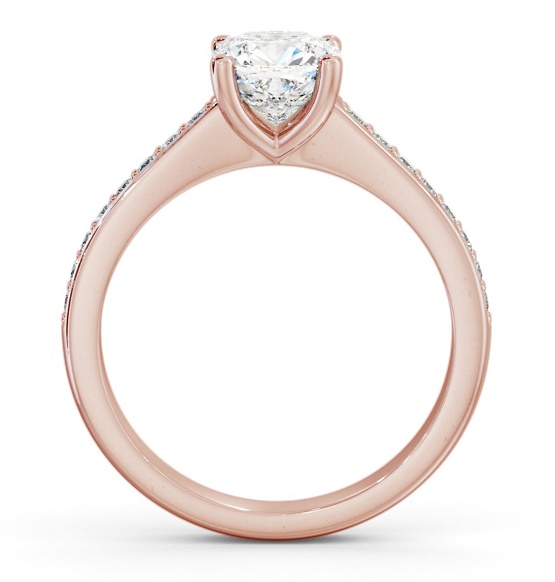 Cushion Diamond Low Setting Engagement Ring 18K Rose Gold Solitaire ENCU25S_RG_THUMB1 