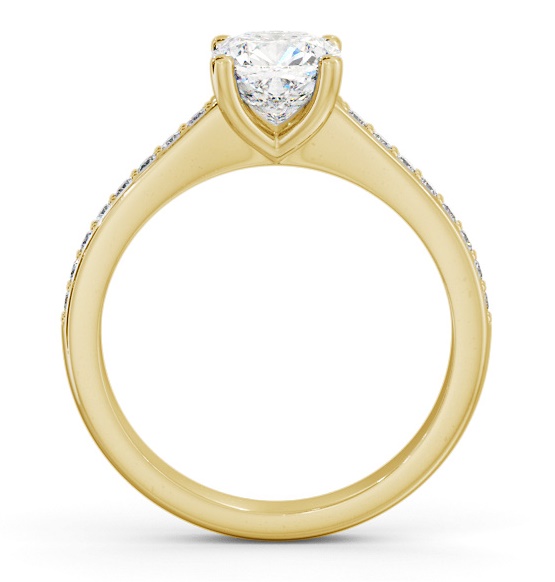 Cushion Diamond Low Setting Engagement Ring 9K Yellow Gold Solitaire ENCU25S_YG_THUMB1 