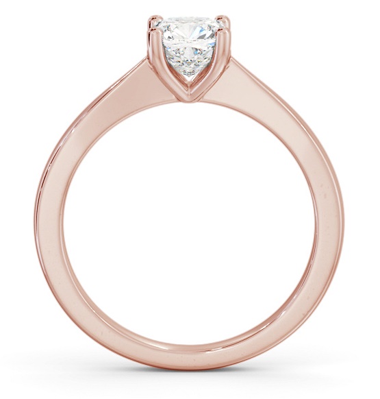 Cushion Diamond Low Setting Engagement Ring 18K Rose Gold Solitaire ENCU26_RG_THUMB1 