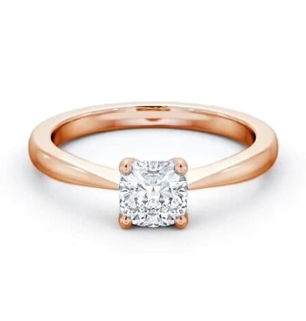 Cushion Diamond Low Setting Engagement Ring 18K Rose Gold Solitaire ENCU26_RG_THUMB1