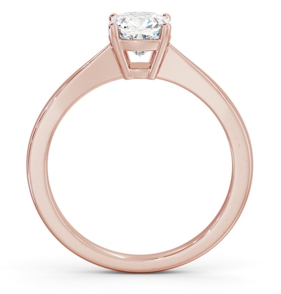 Cushion Diamond Tapered Band Engagement Ring 18K Rose Gold Solitaire ENCU27_RG_THUMB1 