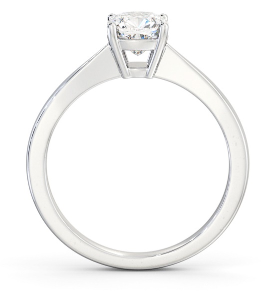Cushion Diamond Tapered Band Engagement Ring 18K White Gold Solitaire ENCU27_WG_THUMB1 