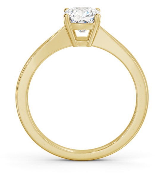 Cushion Diamond Tapered Band Engagement Ring 9K Yellow Gold Solitaire ENCU27_YG_THUMB1 