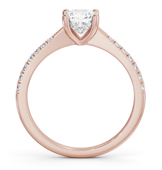 Cushion Diamond Tapered Band Engagement Ring 9K Rose Gold Solitaire ENCU27S_RG_THUMB1 