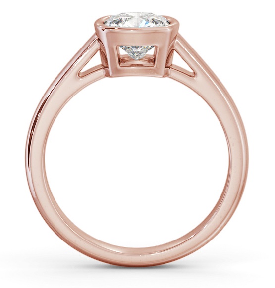 Cushion Diamond Bezel Setting Engagement Ring 9K Rose Gold Solitaire ENCU28_RG_THUMB1