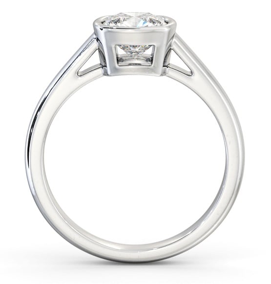 Cushion Diamond Bezel Setting Engagement Ring 9K White Gold Solitaire ENCU28_WG_THUMB1