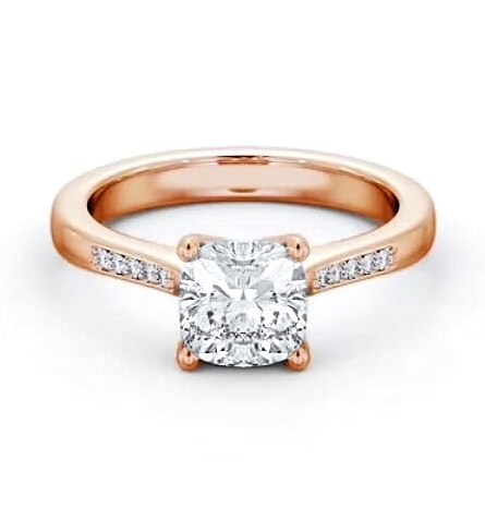 Cushion Diamond Elevated Setting Ring 18K Rose Gold Solitaire ENCU28S_RG_THUMB1