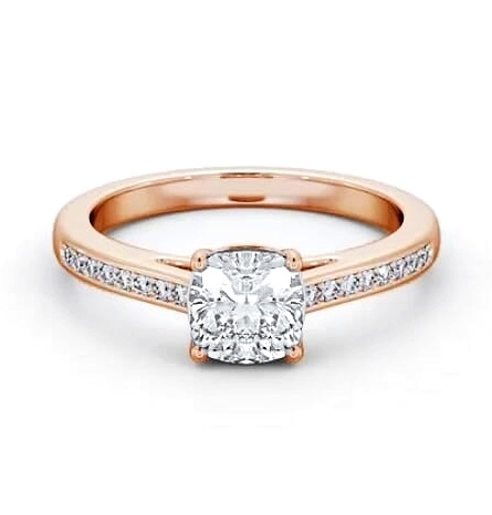 Cushion Diamond Box Style Setting Ring 18K Rose Gold Solitaire ENCU29S_RG_THUMB2 