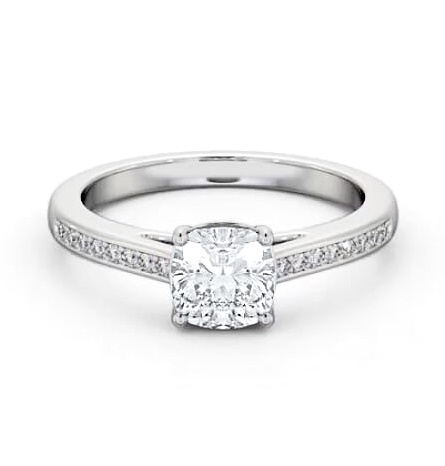 Cushion Diamond Box Style Setting Engagement Ring Palladium Solitaire ENCU29S_WG_THUMB2 