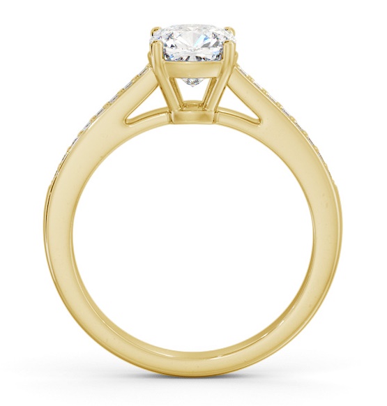 Cushion Diamond Box Style Setting Ring 18K Yellow Gold Solitaire ENCU29S_YG_THUMB1 