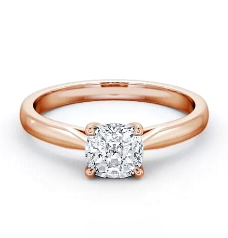 Cushion Diamond 4 Prong Engagement Ring 18K Rose Gold Solitaire ENCU2_RG_THUMB2 