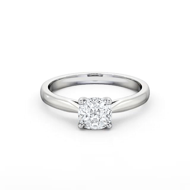 Cushion Diamond Engagement Ring Platinum Solitaire - Helena ENCU2_WG_HAND