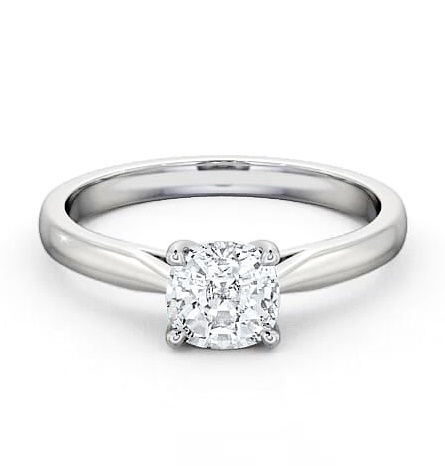 Cushion Diamond 4 Prong Engagement Ring 9K White Gold Solitaire ENCU2_WG_THUMB1