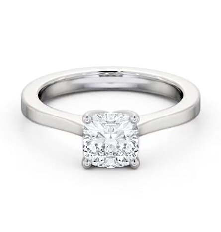 Cushion Diamond Elevated Setting Engagement Ring Platinum Solitaire ENCU30_WG_THUMB1