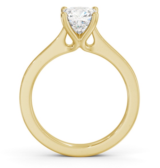 Cushion Diamond Elevated Setting Ring 18K Yellow Gold Solitaire ENCU30_YG_THUMB1 