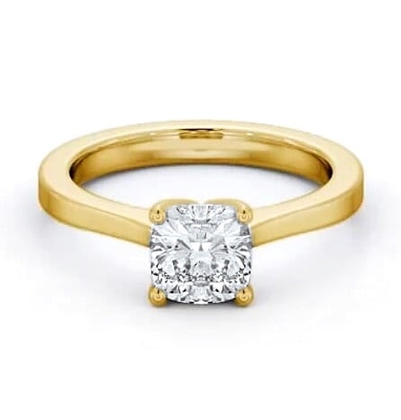 Cushion Diamond Elevated Setting Ring 9K Yellow Gold Solitaire ENCU30_YG_THUMB1