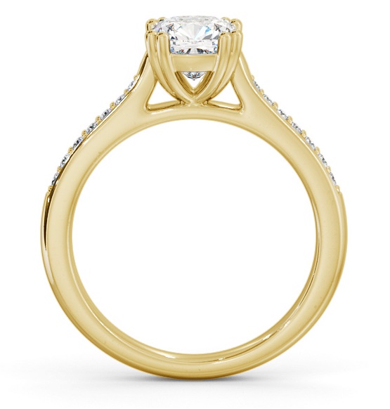 Cushion Diamond 8 Prong Engagement Ring 18K Yellow Gold Solitaire ENCU30S_YG_THUMB1 