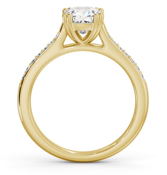 Cushion Diamond 8 Prong Engagement Ring 18K Yellow Gold Solitaire ENCU30S_YG_THUMB1 