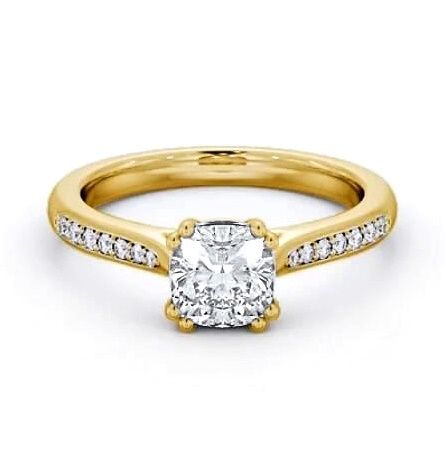 Cushion Diamond 8 Prong Engagement Ring 18K Yellow Gold Solitaire ENCU30S_YG_THUMB1