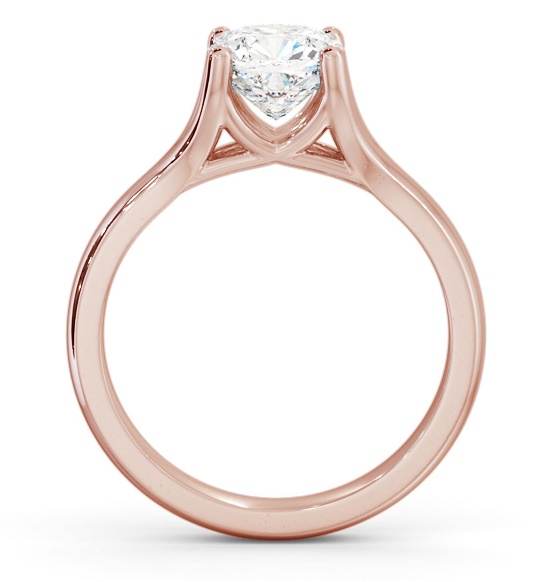Cushion Diamond Split Trellis Design Engagement Ring 18K Rose Gold Solitaire ENCU31_RG_THUMB1