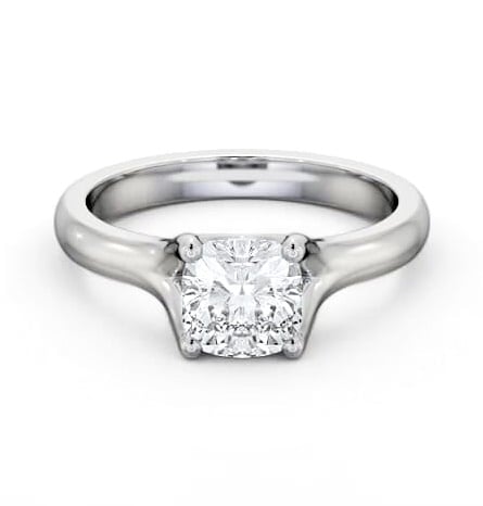 Cushion Diamond Split Trellis Design Ring 18K White Gold Solitaire ENCU31_WG_THUMB2 