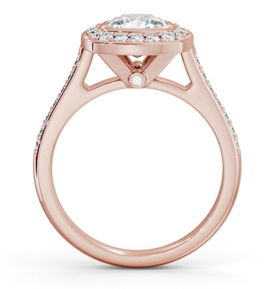 Halo Cushion Diamond Flush Setting Engagement Ring 9K Rose Gold ENCU32_RG_THUMB1 