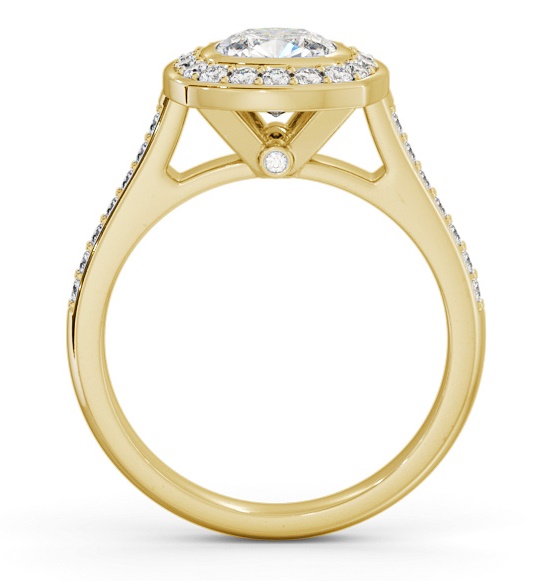 Halo Cushion Diamond Flush Setting Engagement Ring 18K Yellow Gold ENCU32_YG_THUMB1 