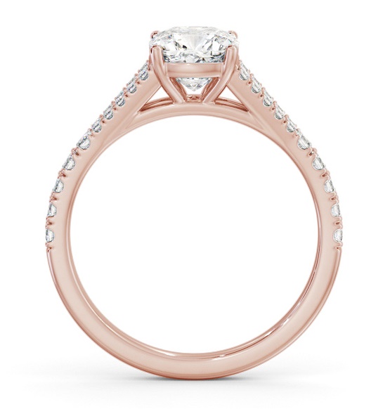 Cushion Diamond Split Band Engagement Ring 18K Rose Gold Solitaire ENCU32S_RG_THUMB1 