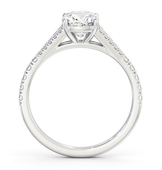 Cushion Diamond Split Band Engagement Ring 18K White Gold Solitaire ENCU32S_WG_THUMB1 