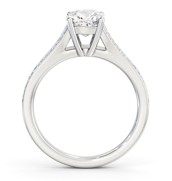 Cushion Diamond Split Channel Engagement Ring 18K White Gold Solitaire ENCU33S_WG_THUMB1 