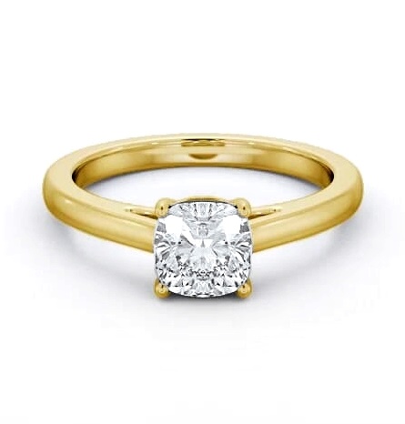 Cushion Diamond Box Style Setting Ring 18K Yellow Gold Solitaire ENCU34_YG_THUMB2 