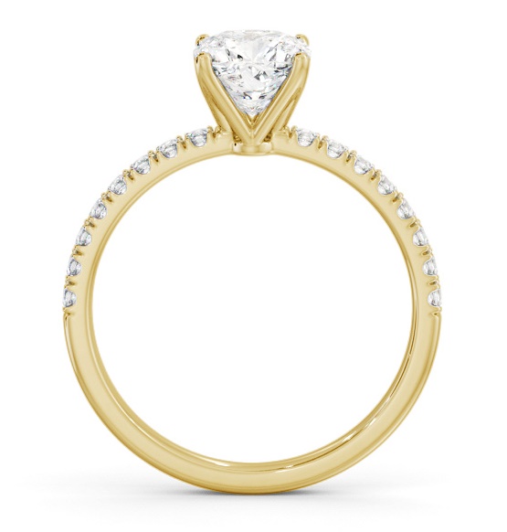 Cushion Diamond 4 Prong Engagement Ring 18K Yellow Gold Solitaire ENCU34S_YG_THUMB1 
