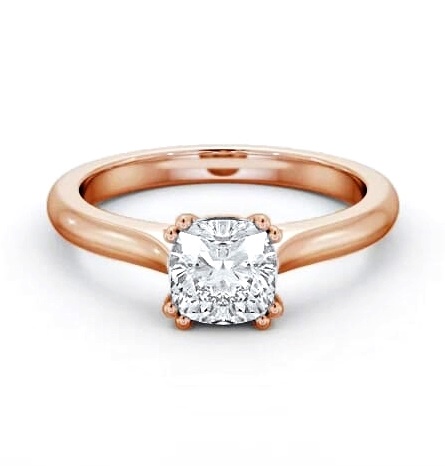 Cushion Diamond 8 Prong Engagement Ring 18K Rose Gold Solitaire ENCU35_RG_THUMB1
