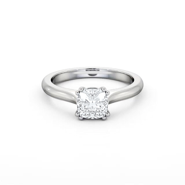 Cushion Diamond Engagement Ring 18K White Gold Solitaire - Ashley ENCU35_WG_HAND