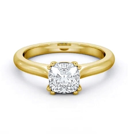 Cushion Diamond 8 Prong Engagement Ring 18K Yellow Gold Solitaire ENCU35_YG_THUMB1