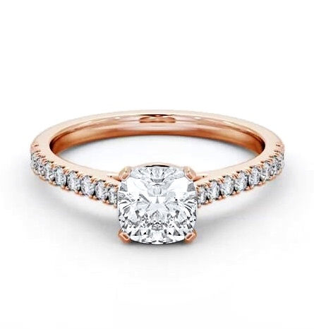 Cushion Diamond 4 Prong Engagement Ring 18K Rose Gold Solitaire ENCU36S_RG_THUMB1