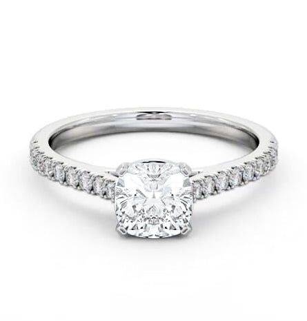 Cushion Diamond 4 Prong Engagement Ring 18K White Gold Solitaire ENCU36S_WG_THUMB2 