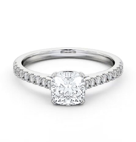 Cushion Diamond 4 Prong Engagement Ring Palladium Solitaire ENCU36S_WG_THUMB1