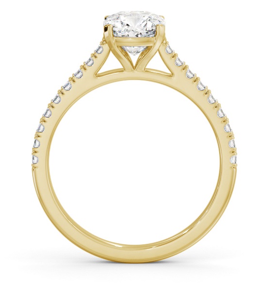 Cushion Diamond 4 Prong Engagement Ring 18K Yellow Gold Solitaire ENCU36S_YG_THUMB1 